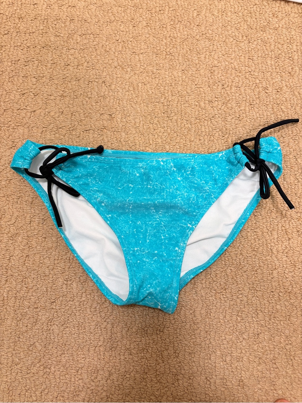 ROXY 70's Lowrider T Side Tie Bikini Bottom Turquoise – M